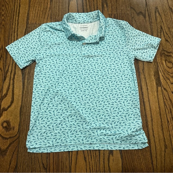 Crew cuts J Crew performance polo with sharks- Size 10 - Picture 1 of 3